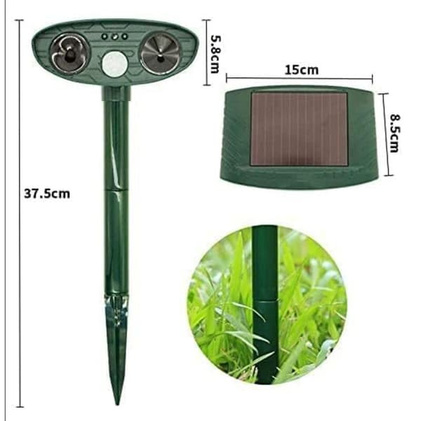Ultrasonic Mouse Repeller. Solar-powered ultrasonic repeller against rodents with waterproof motion detector