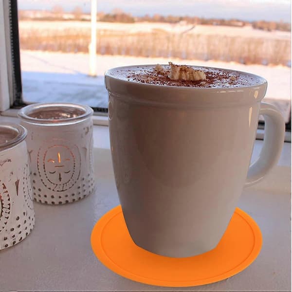 Coasters Set om 6, Silikon Halkfria Tvättbara Koppmattor Underlägg för Drycker Hem och Utomhus