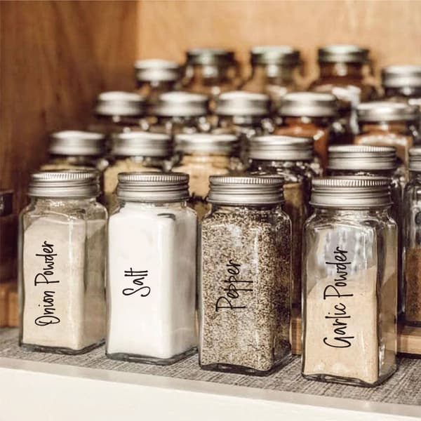 Spice Jar Labels, Clear Waterproof