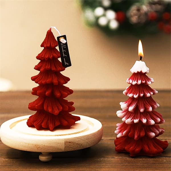Conifer Christmas Tree Silicone Candle Mold Soap Plaster Clay Resin Mold Fondant Cake Chocolate Candy Baking Mold
