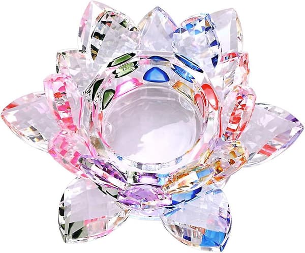 Glas Lysestage Lotusblomst Lysestage Dekoration Glasbase Til Votivlys