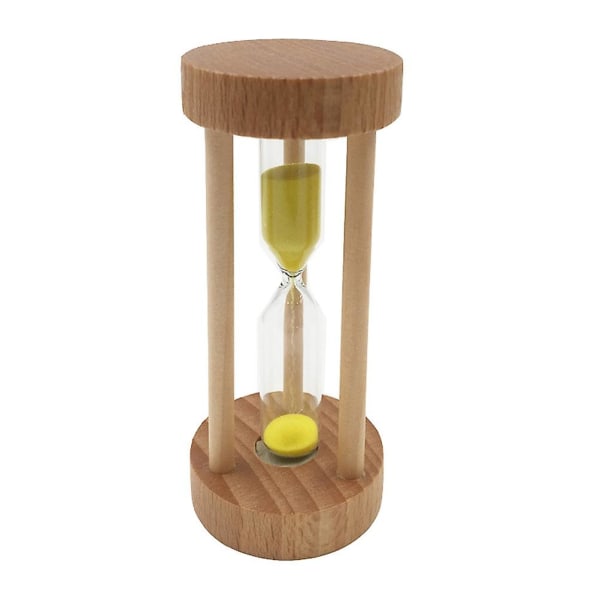 3 Min Træ Sandur Timer Sandur Gul Timer Ur Bord Skrivebords Dekoration Gul Yellow