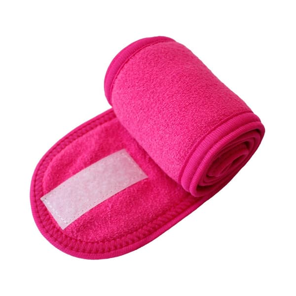 Red Makeup Terry Headband with Adjustable Hair Sewn