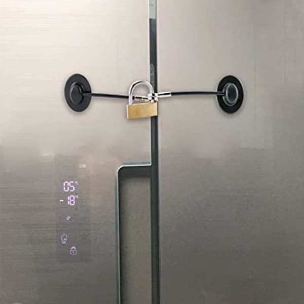 White Baby Safety Lock for Freezer, 1 Piece, with Padlock, for Refrigerator, Door, Window