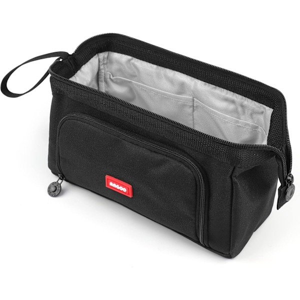 Stort Pennfodral Superstort Pennfodral Blixtlås Smidig Pennfodral Väska Hållare Kontorsmaterial Organizer Hållbart Skolpennor för Tonårsflickor Pojkar Black