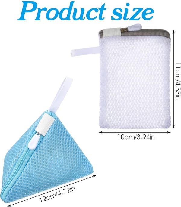 Set of 6 Mini Mesh Laundry Bags - Small Triangular Non-Stick Bags - Storage Bag for Scent Beads - Washing Machine