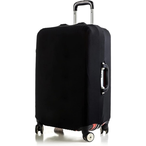 Koffertbeskyttelsesdeksel - Elastisk bagasjedeksel i chiffon for 22-24 tommers koffert (svart)