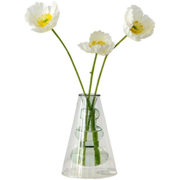 Glasvas för inomhus, nordisk stil, dekoration för skrivbord, gul