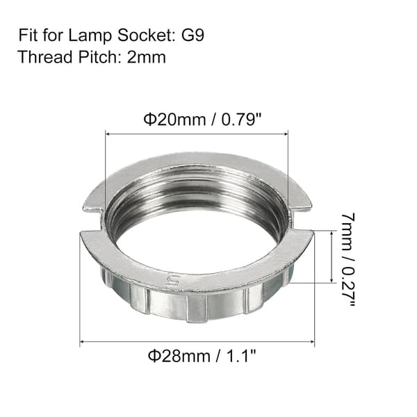 G9 Fatningsringe Lampe M20 Skærmholder Adapterring 4 Stk. Black 5 Yards
