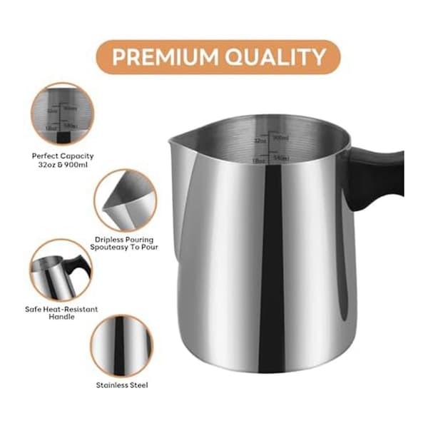 /EA/Lysestøbekande, 900 ml vokssmeltekande, lysestøbebeholder i rustfrit stål {f2}