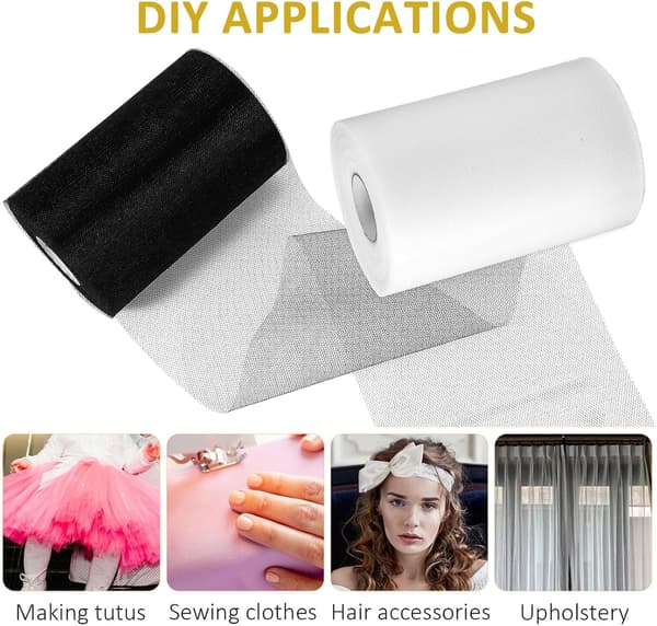 2 ruller tylstof ruller bulkstof net til bryllup loft draperier tylmateriale DIY Tutu nederdel baggrund