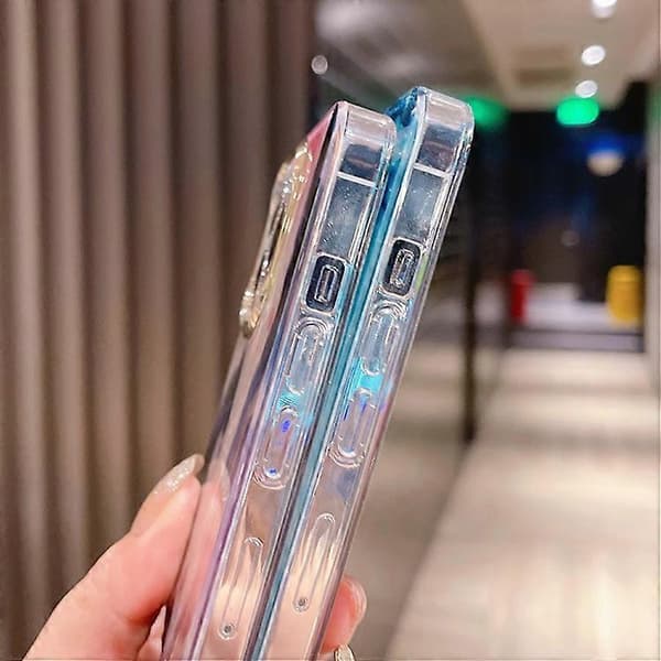 Fargerikt krystallbølget TPU-mobilskall til iPhone 15