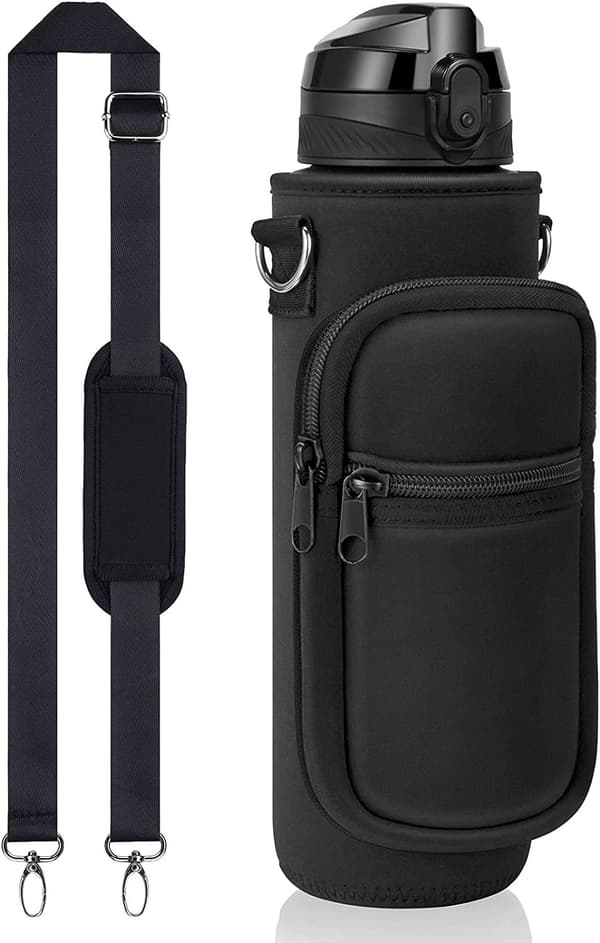 Musta neopreeninen vesipullokassi, 32oz vesipullon pidike
