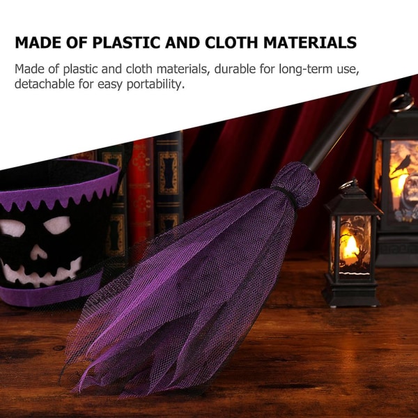 2 stk Hekse Kostymefest Kost Halloweenfest Rekvisitt Dekorativ Hekse Kost Lilla 2 stk 90CM Purple 2pcs 90CM