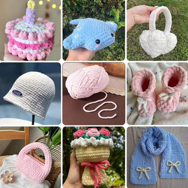 1 Nøgle Chunky Chenille Garn til Hækling 5mm Lyseblå Fløjl Bomuld Håndstrikketråde Håndværk Vævning Tæpper Håndarbejde Håndværk, LIght Pink