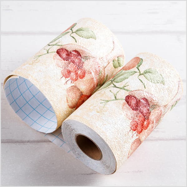 Yellow Fruit Wallpaper Border Self-Adhesive Waterproof PVC Wallpaper Baseboard Sticker 10cm x 500cm