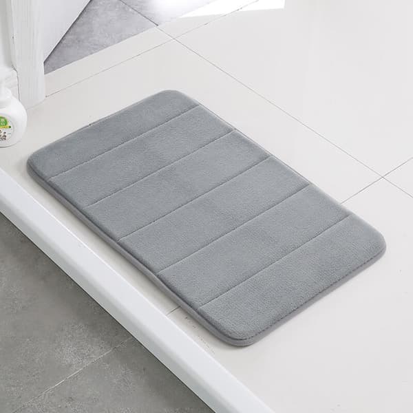 Badrumsmatte - sklisikker bakside, myk korallfleece, svært absorberende (grå, 40x60cm)