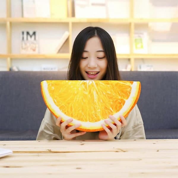 3D-fruktkudde mjuk plyschkudde apelsin vattenmelon dekorationskudde militärgrön utan plyschfoder