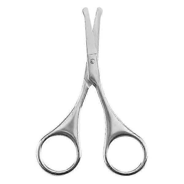 Rounded Tip Scissors for Nose and Ears - Versatile - Best for Nose, Eyebrows, Ears, Beard and Moustache (2 pcs, Silver)