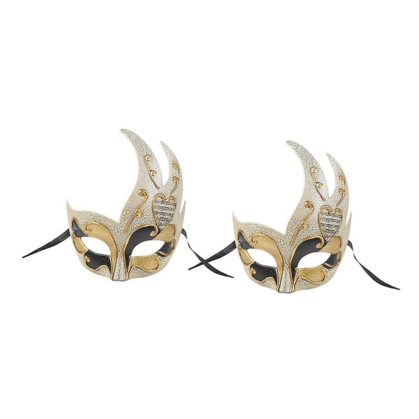 Venetiansk Flammeformet Mænds Maske Kreativ Maskerade Maskulin Maske Halv Ansigt Dekoration Maske Fest Tilbehør Black 21X17X4cm