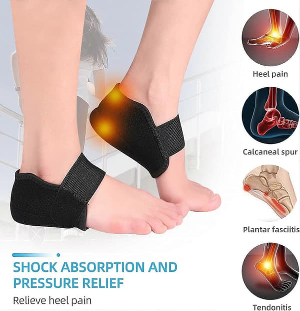 Invisible heel cups with Velcro to fix the heel pad, increase height 3 cm, L