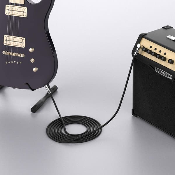 Gitarrkabel 3.3FT Elektrisk instrumentkabel Basförstärkarkabel för elgitarr, basgitarr, elektrisk mandolin, Pro Audio (Rät vinkel till rak,