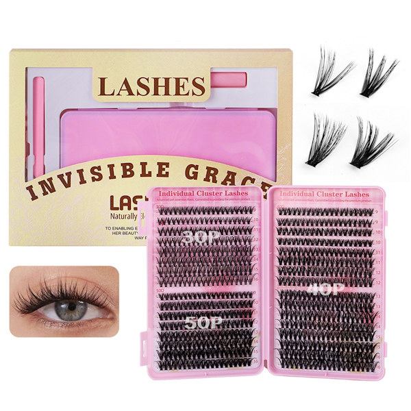 DIY Eyelash Extension Kit - Individual Cluster Lashes for Volume & Customizable Eye Makeup