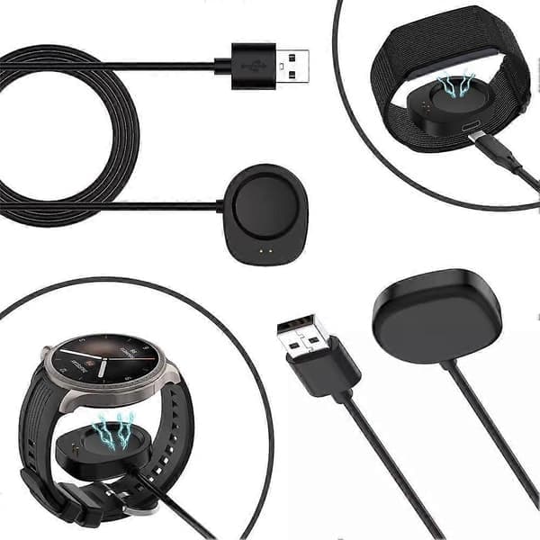 Replacement Magnetic Charging Cable Compatible with Huami Amazfit Helio Strap Watch Charger Black Integrated Charging Cable Integrated charging cable