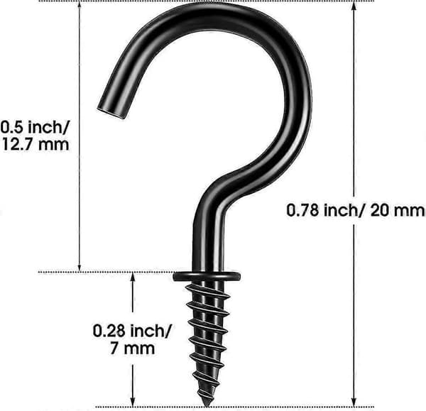 120 Pieces Screw Hooks Metal Cup Hook Screw in Hangers Ceiling Hook Cabinet Cup
