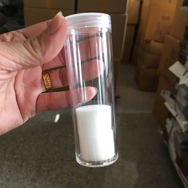 6 st Klar Stativ Myntrullar Inslag Myntvisningsfodral Myntbehållare Plastmynttuber 6 st 6pcs