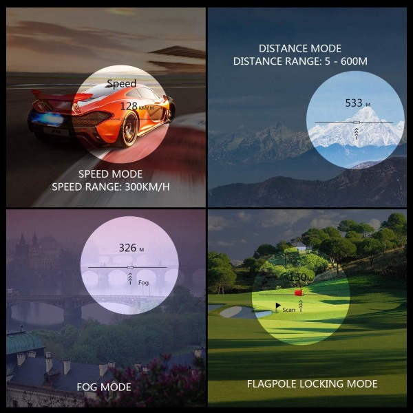 Afstandsmåler, jagtlaser afstandsmåler 900 yards højpræcisionsflaglås med vibrationsjægerskop til golfjagt