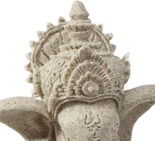 Elefantstatue i sandsten Ganesha Buddha håndlavet figur