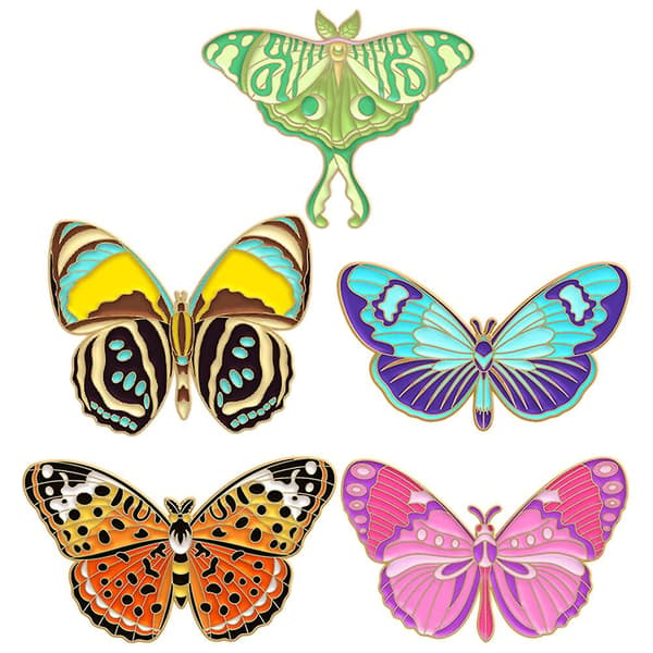 5pcs Insect Pins Butterfly Moth Brooch Pin Decorative Pin For Backpacks Clothes