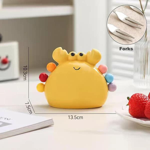 Crab Meat and Fruit Dessert Forks, Creative Stainless Steel Cutlery, Fruit Salad Forks, Table Decorations for Cake.