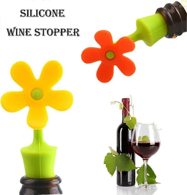 Flower Shaped Wine Stopper Reusable Wine Bottle Stoppers Creative Wine Bottle Caps for Wine Beer Champagne Soda Bottle