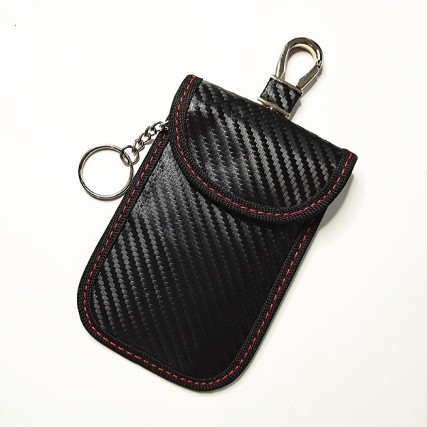 Rød billinje Anti RFID bilnøgleboks Signalblokerende Faraday-posetaske, RFID-signalblokeringslommer til bilnøgle, beskyttelsesetui