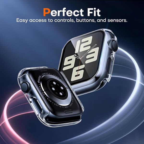 2-pack Hard Case for Apple Watch SE/SE2/Series 6/5/4 40mm, with PC Tempered Glass Screen Protector, [Scratch-Resistant], [All-Around Protection] Slim Case