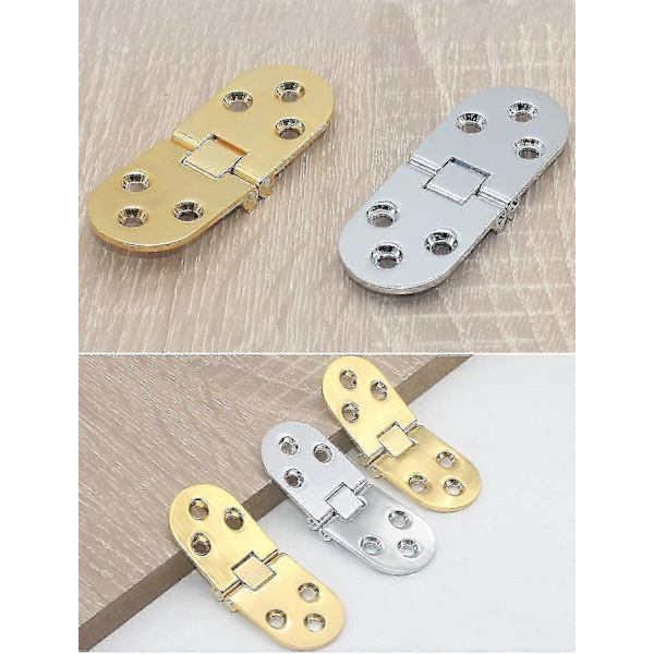 4 Pieces Foldable Flap Hinges, Foldable Table Hinge Zinc Alloy, Rounded Edges, 180 Degree Folding, So
