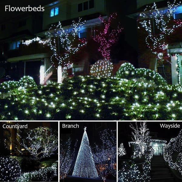 100m Outdoor Light String with Remote Control and 8 Mode Timer for Easter Home Bedroom Garden - White