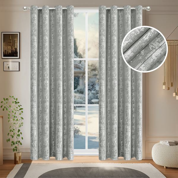 Elegant Blackout Curtains with Wood Ring Pattern M M M