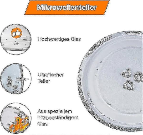 Yleiskäyttöinen mikroaaltouunin pyörivä lasilevy, 24,5 cm