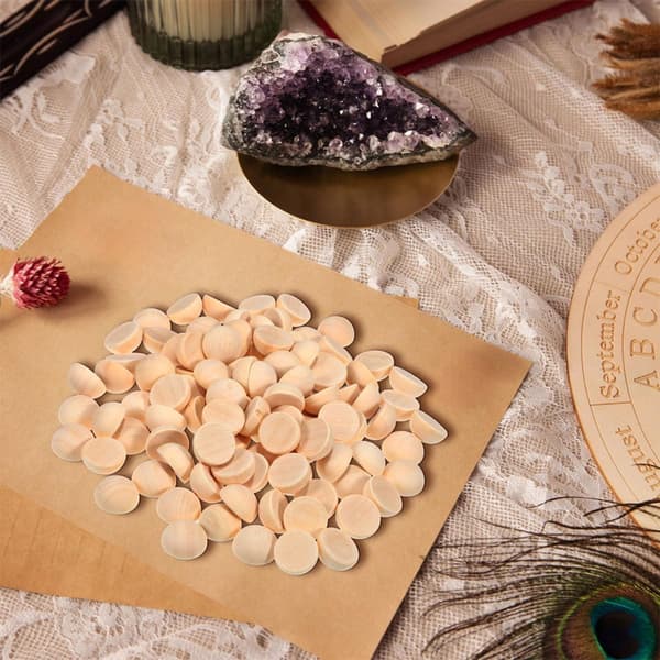 300 Pcs Unfinished Hemispherical Wood Beads Natural Wood Lightweight Smooth Surface