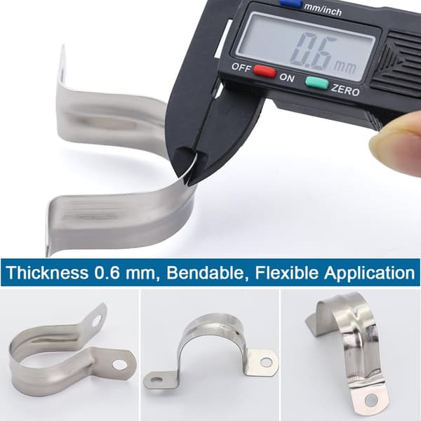 20pcs U-Clamp - 304 Stainless Steel, Pipe for Fixing Ø 32mm Pipe Clamp Ring Pipe Fixing