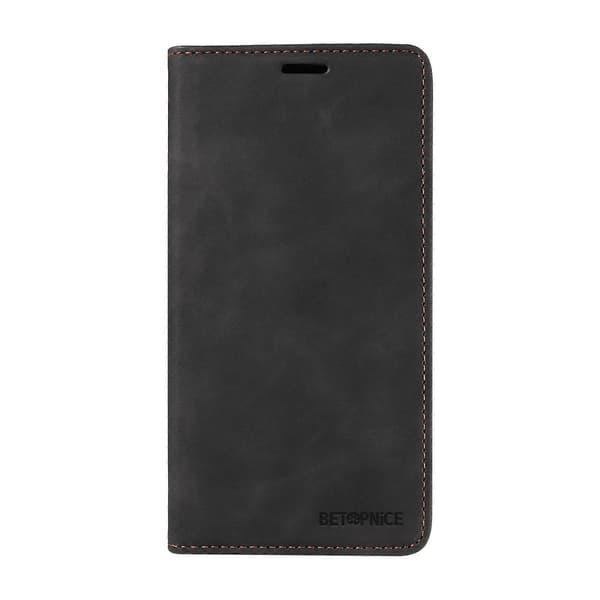 Wallet Case with Magnetic Closure and Leather Stand for OnePlus Nord CE5 5G (Black)