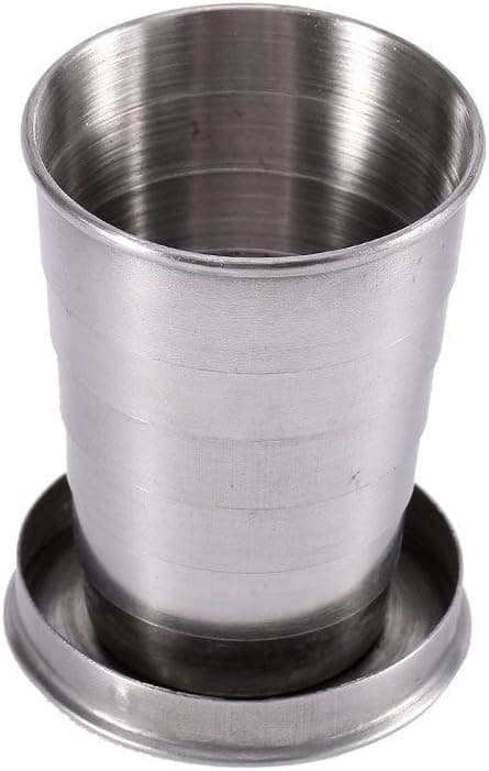Hopfällbar resemugg i rostfritt stål Bärbar utomhus camping resemugg Hopfällbar mugg (S)75ml