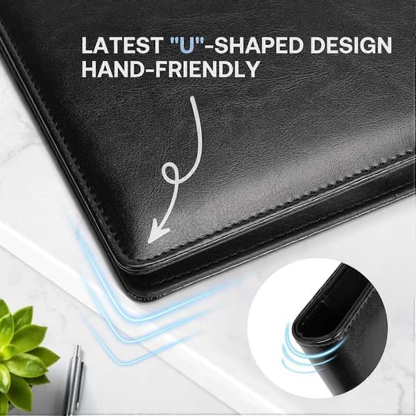 Conference Folder A4 Business Document Folder with Clipboard, Document Pocket, Card Holder, Office Pocket (Black)