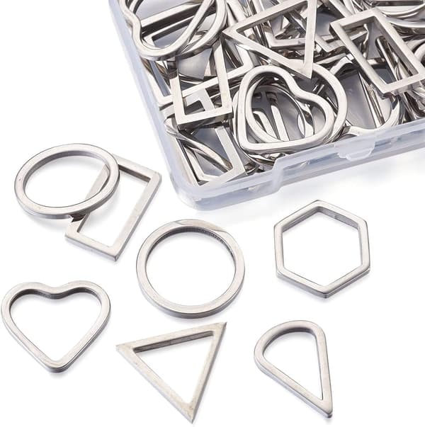 40 stk. 304 rustfrit stål forbindende blandet form hjerte dråbeformede bezel charms forbindere fund hule vedhæng linker til smykkefund Stainless Steel -Mixed shape