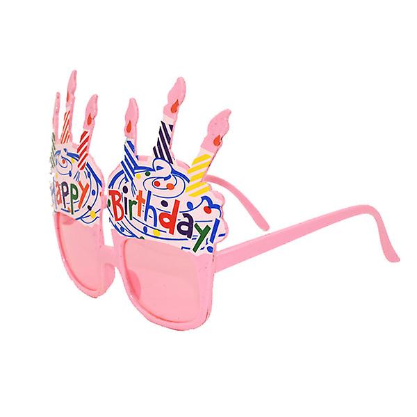 Rosa Glasögon Fotorekvisita Glitterögon Happy Birthday Ögon Glajjor NyhetssolglasögonPink14 Pink 14.5*13*11cm