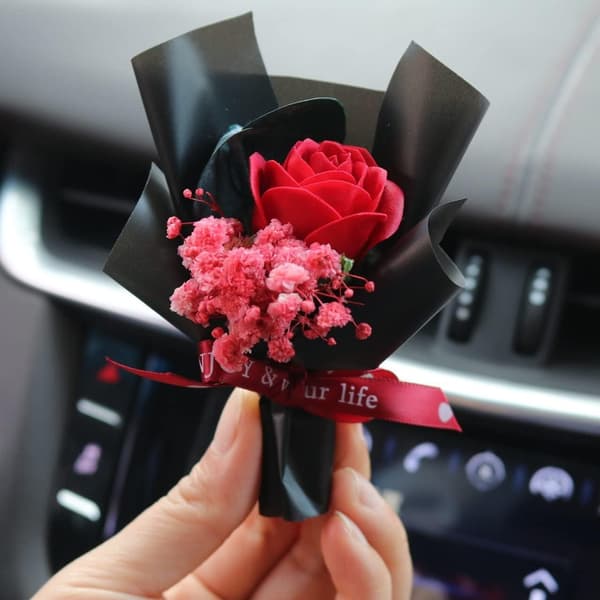 Luftkondisjoneringsuttak Klips Blomsterbukett Luftfrisker Aromaterapi Diffusor for Bilinteriør Dekor Svart - Schwarz