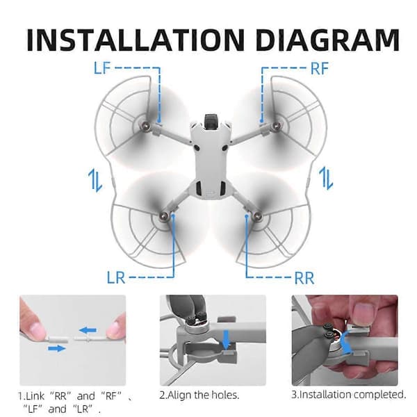 Propellbeskyttelse for Mini 4 Pro Landingsunderstell Integrerte Propellbeskyttelsesringer Drone G